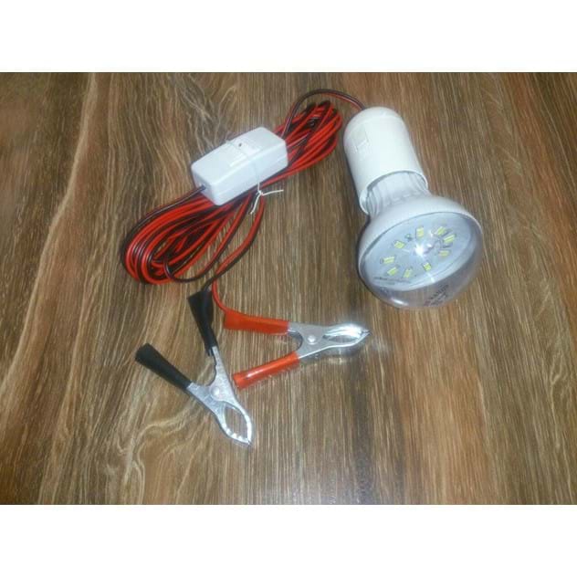 لامپ   12 ولتL E D با سیم .کلید.گیره.هلدور